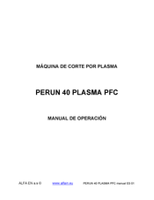 ALFA PERUN 40 PLASMA PFC Manual De Operación