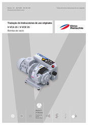 Elmo Rietschle V-VCA 25 Traducción De Las Instrucciones De Uso Originales
