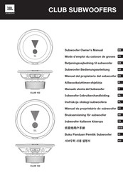 Harman JBL CLUB 102 Manual Del Propietário
