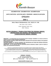 Kremlin Rexson CYCLIX II Traducción Del Manual Original