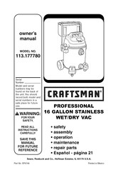 Craftsman 113.177780 Manual Del Propietário