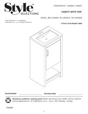 LLC Style SELECTIONS BV-U6349NB Instrucciones De Montaje