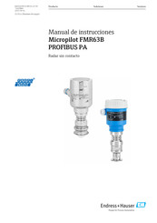 Endress+Hauser Micropilot FMR63B PROFIBUS PA Manual De Instrucciones