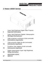 Digital Projection E-Vision 6000 Serie Manual