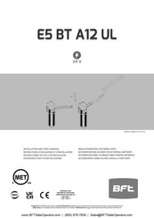 BFT E5 BT A12 UL Instrucciones De Uso E Instalación