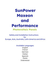 SunPower Maxeon 5 SPR-MAX5 Serie Instrucciones De Seguridad E Instalación