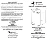 Guardian Technologies pureguardian H8000 Instrucciones De Uso Y Cuidado