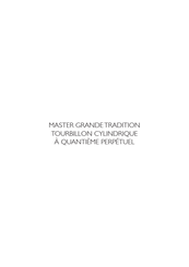 Jaeger-leCoultre MASTER GRANDE TRADITION Manual De Instrucciones