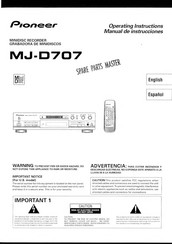 Pioneer MJ-D707 Manual De Instrucciones