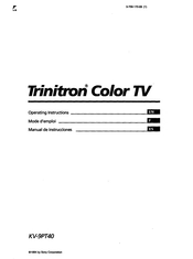 Sony Trinitron KV-9PT40 Manual De Instrucciones