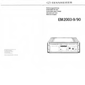 Sennheiser EM 2003-9/90 Modo De Empleo