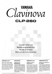 Yamaha Clavinova CLP-260 Manual De Instrucciones