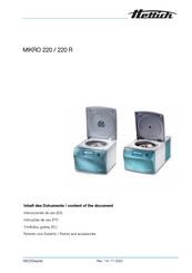 Hettich MIKRO 220 Instrucciones De Uso