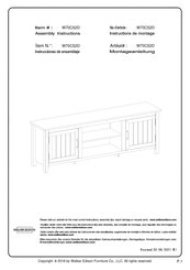 Walker Edison W70CS2D Instrucciones De Ensamblaje