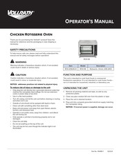 Vollrath ROV-08 Manual Del Operador