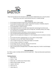 Spector&Co SPECTECH T1026 Manual Del Usuario