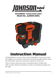 Johnson GreenBrite JLN300-GNCL Manual De Instrucciones