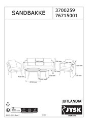 JYSK JUTLANDIA SANDBAKKE 3700259 Instrucciones De Montaje