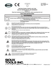 Sioux Tools SDG10P Serie Instrucciones Y Lista De Piezas