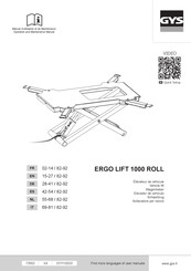 GYS ERGO LIFT 1000 ROLL Manual De Uso Y Mantenimiento