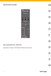 Behringer 962 SEQUENTIAL SWITCH Guia De Inicio Rapido