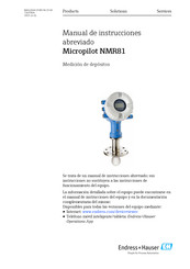Endress+Hauser Micropilot NMR81 Manual De Instrucciones