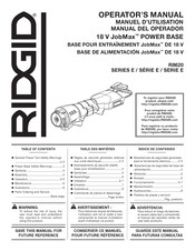 RIDGID JobMax R8620 E Serie Manual Del Operador