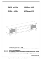 Walker Edison HAMM3F Instrucciones De Ensamblaje