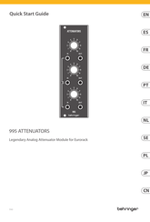 Behringer 995 ATTENUATORS Guia De Inicio Rapido