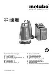 Metabo TPF 18 LTX 2200 Manual Original