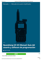 QuanSheng UV-K5 Guia Del Usuario