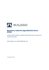 IKALOGIC SP209 Serie Manual Del Usuario