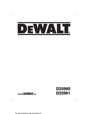 Dewalt D25960 Manual De Instrucciones