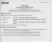 Asus USB-BT400 Guia De Inicio Rapido