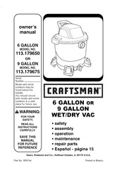 Craftsman 113.179650 Manual Del Usuario