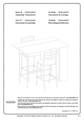 Walker Edison TW48LNSB3PGW Instrucciones De Ensamblaje