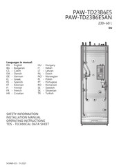 Panasonic PAW-TD23B6E5 Manual De Instalación