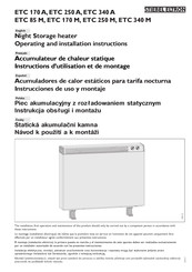 Stiebel Eltron ETC 170 A Instrucciones De Uso Y Montaje