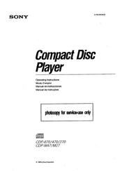 Sony CDP-470 Manual De Instrucciones