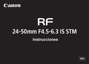 Canon RF 24-50mm F4.5-6.3 IS STM Manual De Instrucciones