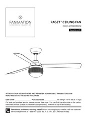 Fanimation SHOWROOM PAGET FP6837BSMW Manual Del Usuario