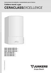Bosch Junkers CERACLASS EXCELLENCE Serie Instrucciones De Instalación Y Mantenimiento Para El Técnico