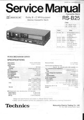 Technics RS-B25 Manual De Servicio