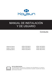 Frigicoll Kaysun KPDA-105 DVR15 Manual De Instalación Y De Usuario