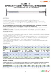 Masinara GALILEO 140 Instrucciones De Instalación, Uso Y Mantenimiento