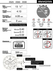 MIYOTA 0S10 Serie Guia