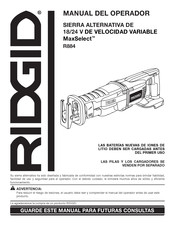 RIDGID MaxSelect R884 Manual Del Operador