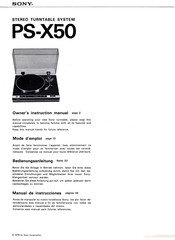 Sony PS-X50 Manual De Instrucciones