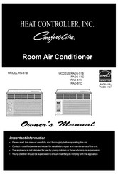 COMFORT-AIRE RG-61B Manual Del Propietário