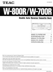 Teac W-800R Manual Del Usuario